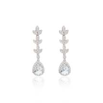14K Gold Aquamarine Diamond Dangle Earrings - £1,149.79 GBP