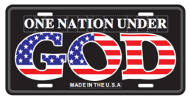 One Nation Under God USA Embossed License Plate - $19.99