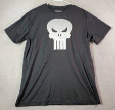 Marvel T Shirt Top Womens Medium Black Polyester Short Sleeve Crew Neck Skull - £6.62 GBP