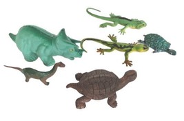 Vintage Plastic Dinosaur/Lizards And Turtles Figures Lot Of 6 Various Sizes  - £4.01 GBP