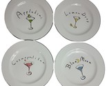 Pottery Barn Martini Cocktail 8 Inch Plates Set Of 4 - $24.50