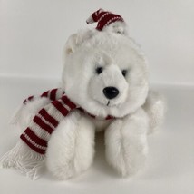 Russ Berrie Peppermint Polar Bear 12&quot; Plush Bean Bag Stuffed Animal Toy Cub - £23.51 GBP