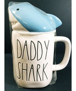 Daddy Shark Lidded Mug With Shark Head Topper White Rae Dunn  by Magenta... - $24.62 CAD