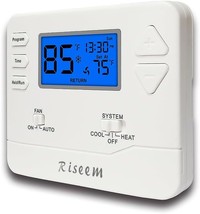 Programmable Thermostat, Multi-Stage, 2 Heat/2 Cool, Advanced, Blue Back... - $37.96