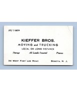 Kieffer Brothers Moving and TruckingVtg Business Card Bogota New Jersey BC1 - £11.92 GBP