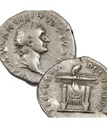 DOMITIAN. Draped Throne Chair, Thunderbolt Rare! R1 in RIC Roman Silver ... - $265.05