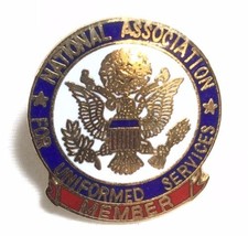 Lapel Pin National Association Of Uniformed Services Vintage Enamel Hat Badge - £5.22 GBP