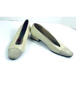 Roberto Vianni Neiman Marcus Heels Women 7M Shoes Beige Suede Leather Ca... - $19.62