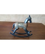 Antique 8&quot; Doll Rocking Horse Wood and Metal - £75.54 GBP