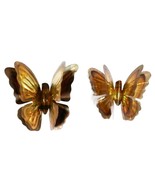 Vtg Small Brass Metal Gold Tone 3D Butterfly Hanging Wall Art Decor 5&quot; I... - $34.10 CAD