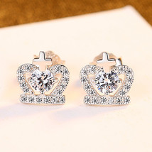 Earrings Style S925 Silver Earrings Crown Cross Combination Exquisite And Compac - £12.75 GBP
