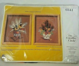 The Creative Circle Crewel Embroidery Kit #541 Cattails &amp; Daisies 1984 - £16.90 GBP