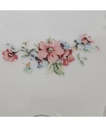 Lg 15&quot; Vtg Scalloped Frosted Ceiling Light Fixture Delicate Pink Floral ... - $121.78 CAD