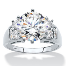 PalmBeach Jewelry 4.66 TCW Cubic Zirconia Engagement Ring in 10k White Gold - £359.70 GBP