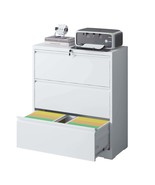 White 3-Drawer Locking File Cabinet - Home Office - $314.50 CAD