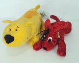 Lot of 2 Clifford Big Red Dog T-Bone Scholastic 8&quot; Long Plush Stuffed An... - £18.15 GBP