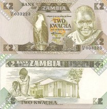 Zambia P24c, 2 Kwacha, fish eagle / teacher, student with open book, sch... - $1.22