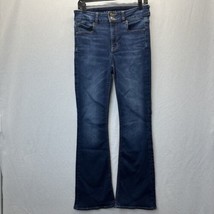 American Eagle Jeans Womens 8 Hi Rise Artist Flare Blue Stretch Denim Co... - $27.99
