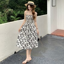 Asual beach floral strap dress vintage party midi camisole dress female y2k elegant one thumb200