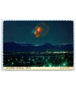 4th July Fireworks Chugach Mountains Anchorage Alaska Postcard - €6,02 EUR