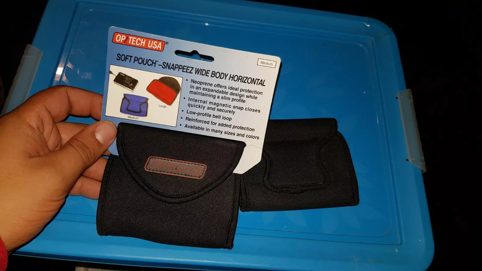 Op/Tech USA 2pc Snappeez Soft Pouch Wide Body Horizontal Medium Black 73... - $21.95 CAD