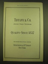 1924 Tiffany & Co. Ad - Jewelry Pearls Silverware Quality - Since 1837 - $18.49
