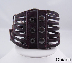 Linea Pelle Wide Multi Strand W/ Gunmetal Chain Chianti - £49.15 GBP