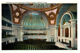 Interior Of The Christian Science Church Boston Massachusetts Postcard - £16.89 GBP