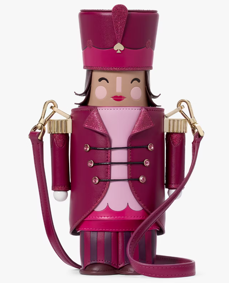 Kate Spade 3D Nutcracker Burgundy Leather Crossbody Bag KJ074 NWT Collectible