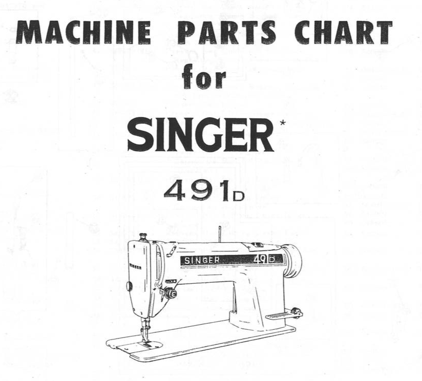 Primary image for Singer 491d sewing machine Machine Parts Chart 