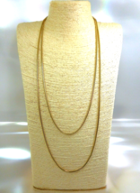 60&quot; Long Trifari Snake Chain Gold Tone Chain - $25.65