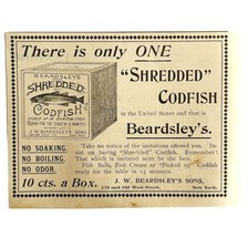 Beardsley&#39;s Shredded Cod Fish 1894 Advertisement Victorian Only One ADBN1oo - $14.99