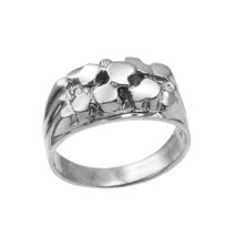 10K White Gold Midsize Nugget Ring - £552.55 GBP