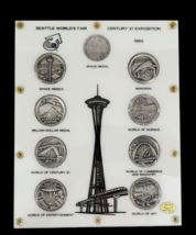 Seattle 1962 World&#39;s Fair Century 21 Expo Official Silver Medals Set of 9 - $635.35