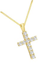 Diamond Cross Pendant For Women, S925 D - $226.92