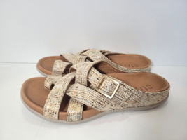 Strive Montauk Leather Orthodic Sandals Light Gold Metallic Womens 6.5 /... - $540.74 MXN