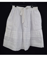 Odille Anthropologie White Pintucked Tiered Stripe Skirt M - $50.25 CAD