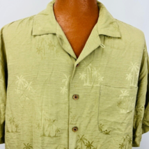 Tommy Bahama Hawaiian Aloha XL Shirt Palm Trees Green Coconut Buttons Tropical - £47.89 GBP