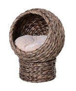 Elevated Cat Bed: Wicker, Gray, 23.5&quot;H - $138.12 CAD