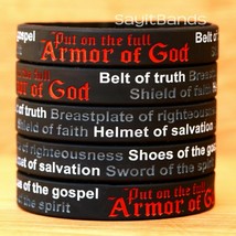 XL 9 Inch Armor of God Wristbands Ephesians 6:11 Religious Jewelry Bracelet Lot - £5.44 GBP+