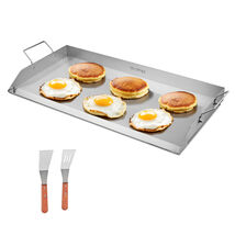 VEVOR Stainless Steel Griddle, 32x16 inch Flat Top Rectangular Plate, Ga... - $72.99