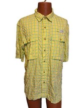 Magellan Shirt Mens Size Large Yellow Checked Short Sleeve Fish Gear Mag... - £11.98 GBP