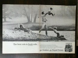 Vintage 1964 Royal Crown RC Cola Family on Beach Two Page Original Ad - $6.64