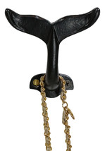 Pack Of 2 Black Cast Iron Nautical Baleen Blue Whale Tail Wall Coat Hook Hangers - £15.41 GBP