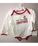 NWT CARTER&#39;S White Bodysuit 6 Months BABY My First Christmas Little Coll... - £10.79 GBP