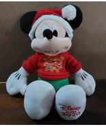 Mickey Mouse Holiday Cheer Christmas Plush Disney Store 15&quot; Doll 2020 - $17.47