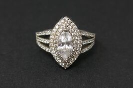 Stauer 925 Sterling Silver Mirador Marquise DiamondAura Ring Size 8.5 - $44.99