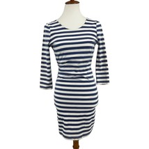 Billabong Dress Medium womens open back 3/4 sleeve fitted knit striped blue  - £19.73 GBP