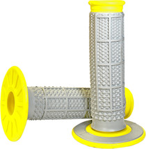 Renthal Tapered Dual Compound Grips Diamond Waffle Soft/Firm Yellow Gray Grey - £14.18 GBP