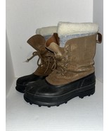 Sorel Snow Boots Mens Leather Waterproof Black Brown Round Toe Lace Up S... - $665.88 MXN